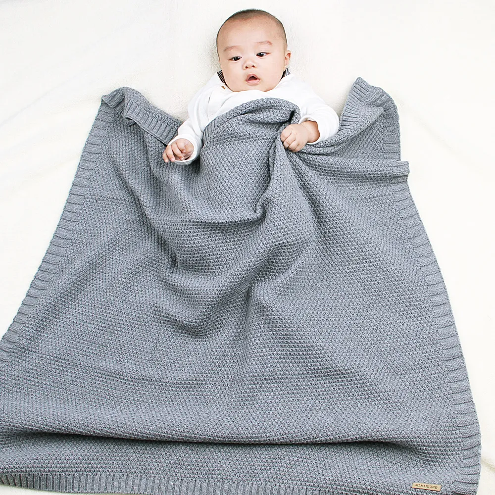 Ins-Baby Swaddle Blanket Nyfödd Spädbarn Fotografi Wrap Knitting Blanketter Kids sängkläder Matta för barn Sova Appease Supplies 14ColorC6871