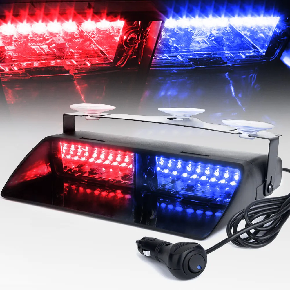 Freeshipping 16 LEDs 18 Flashing Modes 12V Car Truck Emergency Flasher Dash Strobe Warning Light Day Running Flash Led Police Lights