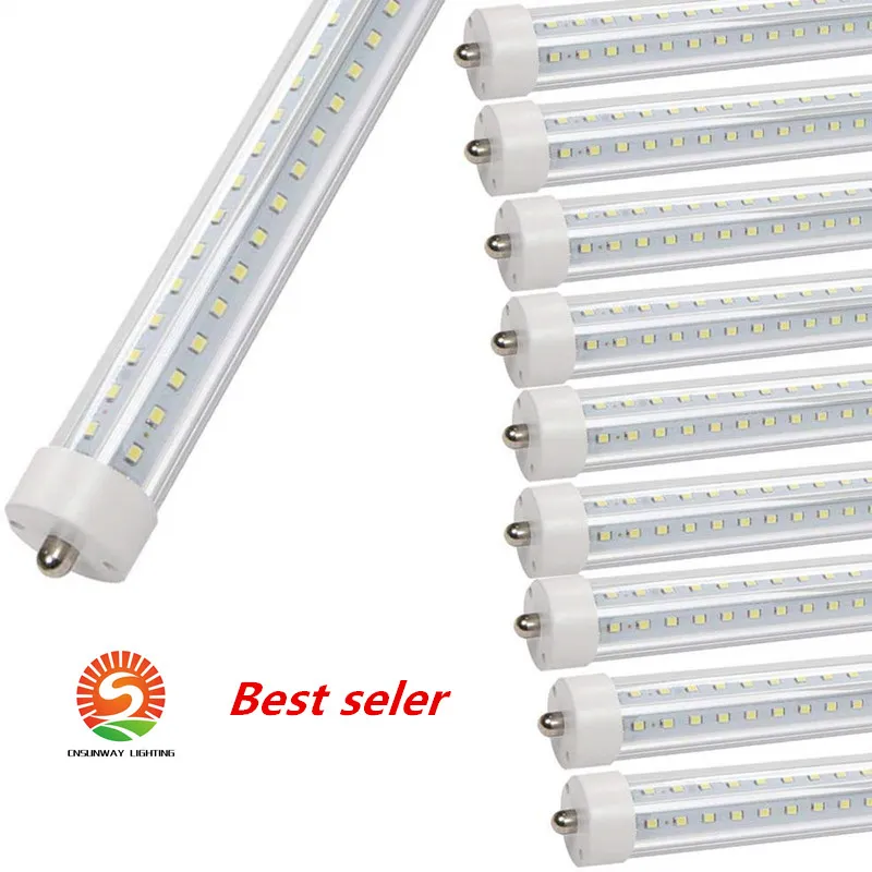 T8 5ft LED Cooler Door Tube Lights 45w AC110V FA8 Single Pin Dual-End Powered Ballast Bypass Clear Len 6500K F60T12 Sostituzione fluorescente