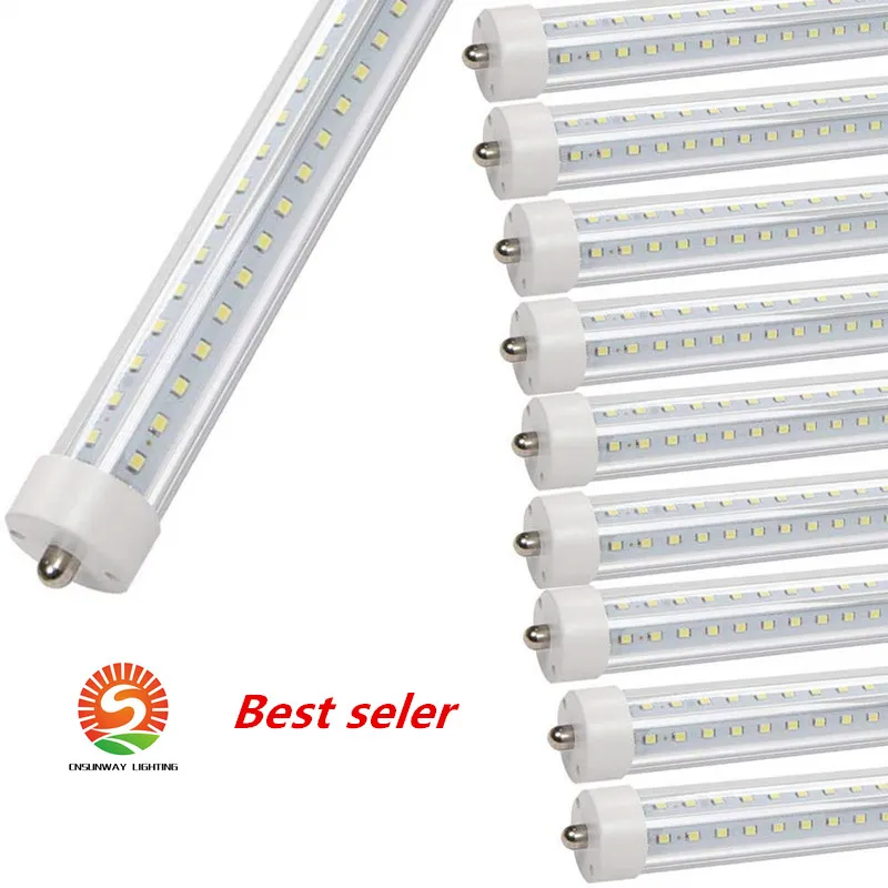 Le tube de porte de refroidissement LED T8 de 1,5 m s'allume 45 W AC 110 V FA8 à une broche et à double extrémité alimenté par ballast bypass transparent Len 6500 K F60T12 de remplacement fluorescent