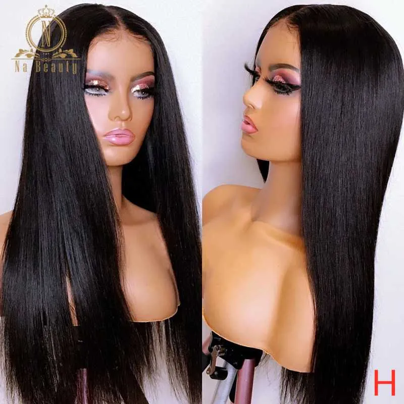 Transparenta spetsar peruker 360 Lace Frontal peruk 13x6 Front Human Hair Wigs HD Wig Straight Full Nabeauty Remy 150