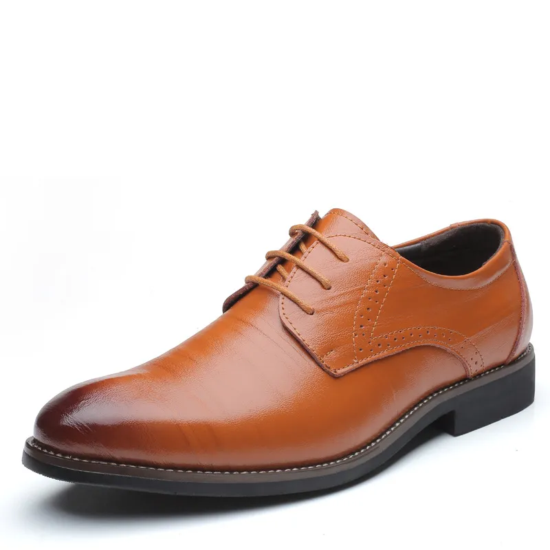 mens formella skor äkta läder spetsad italiensk designer skor män brun klänning eleganta skor för män mode sapato oxford masculino 2019