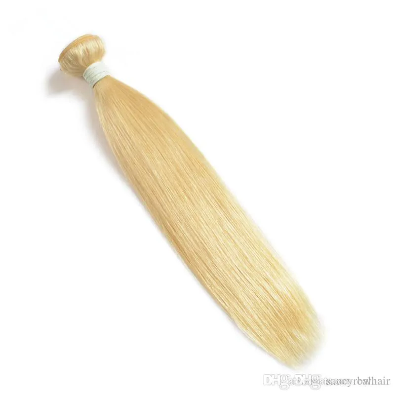 Virgem Cabelo brasileiro Pacotes Humano Tece cabelo Trama # 613 Bleach Loiro peruana indiana da Malásia Mongólia Mink Remy Bundle cabelo