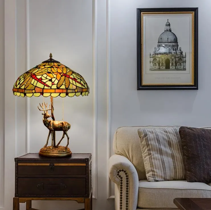 European Retro Tiffany Stained Glass Stained Glass Desk Lamp For Bedroom Living Room Restaurant And Bar Decoration From Longreelight2 447.24 DHgate.Com