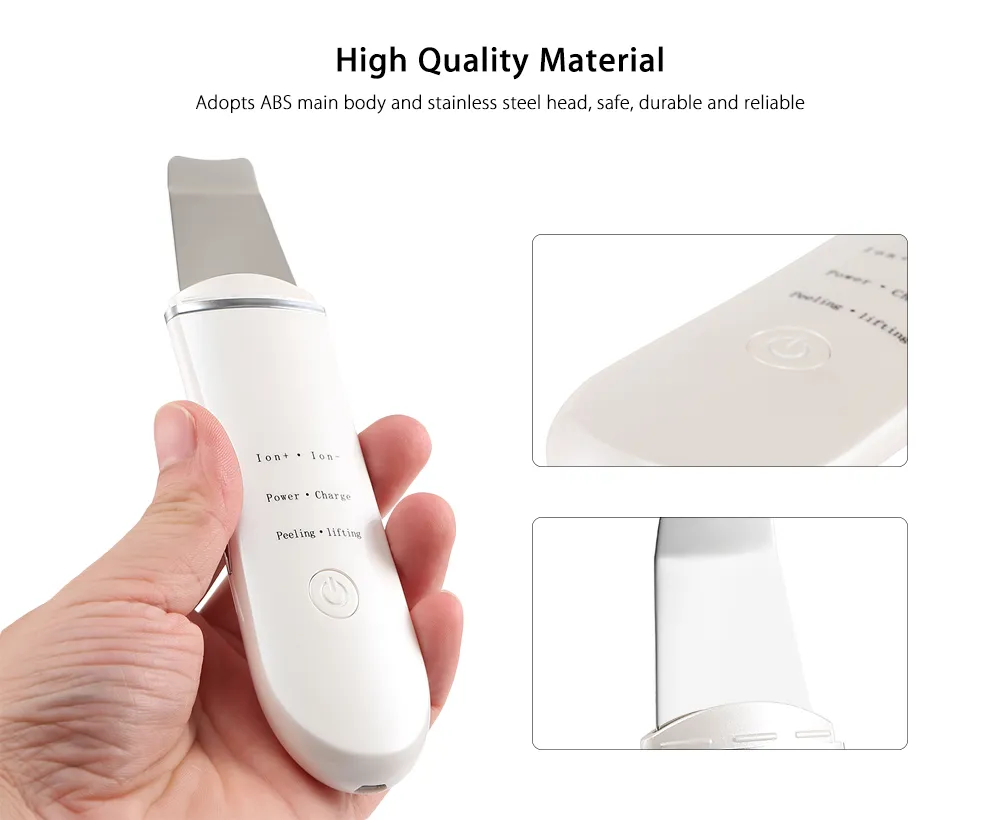 Ultrasonic Ion Skin Scrubber Rechargable Facial Peels Beauty Device Blackhead Removal Exfoliator Face Lift Beauty Device