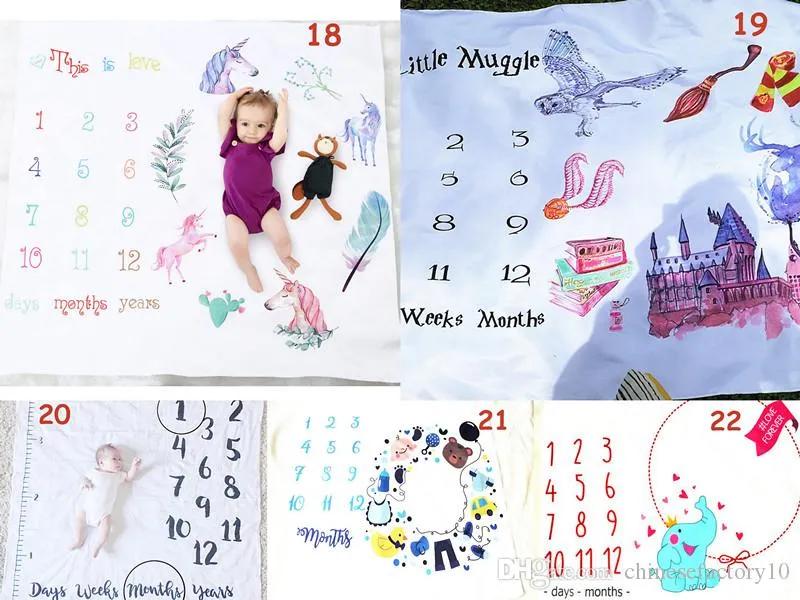 Ins Neugeborenen Einhorn Fotografie Decken Wrap Background Requisiten Baby-Foto-Requisite-Kulissen Ostern-Infant-Brief Weiche Decke NEU
