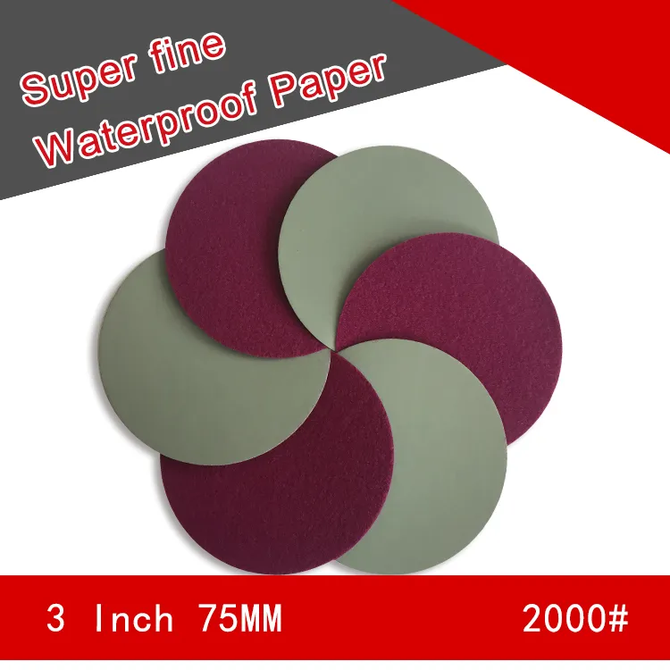36PCS 3 Inch Flocking Waterproof Sandpaper Abrasive Paper 400 to 10000 Grits Self-adhesive Wet & Dry for Sanding Polishing288I