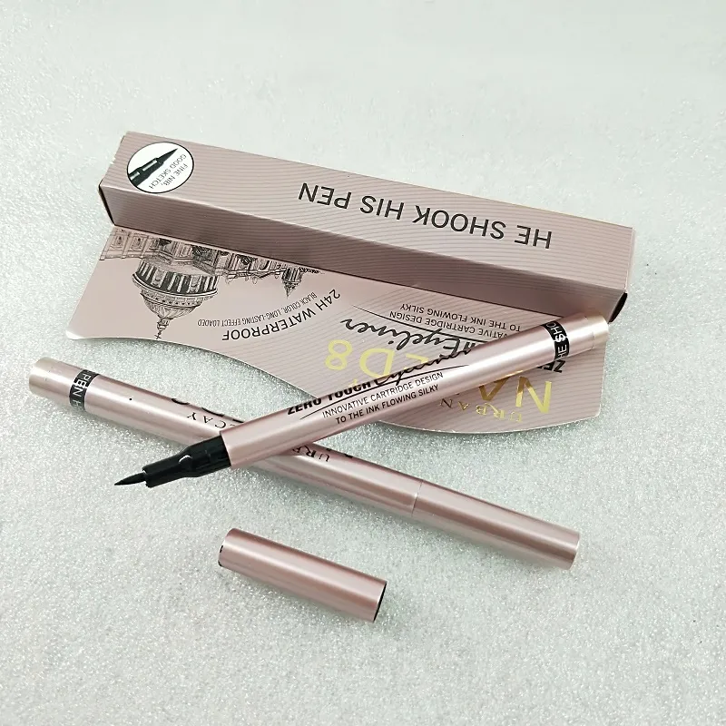 bande zéro touch eyeliner conception de cartouche innovante à l'encre coulant soyeux 24h étanche couleur noire longue durée errect chargé