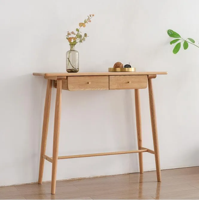 Nordic veranda tafel woonkamer meubels massief hout eiken wanddecoratie strips in de smalle tabellen Volgende corridor kast