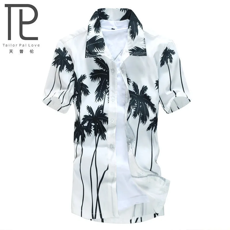 Chemise hawaïenne pour hommes, camisa masculina décontractée, chemises de plage imprimées, vêtements de marque à manches courtes, taille asiatique 5XL C18122701