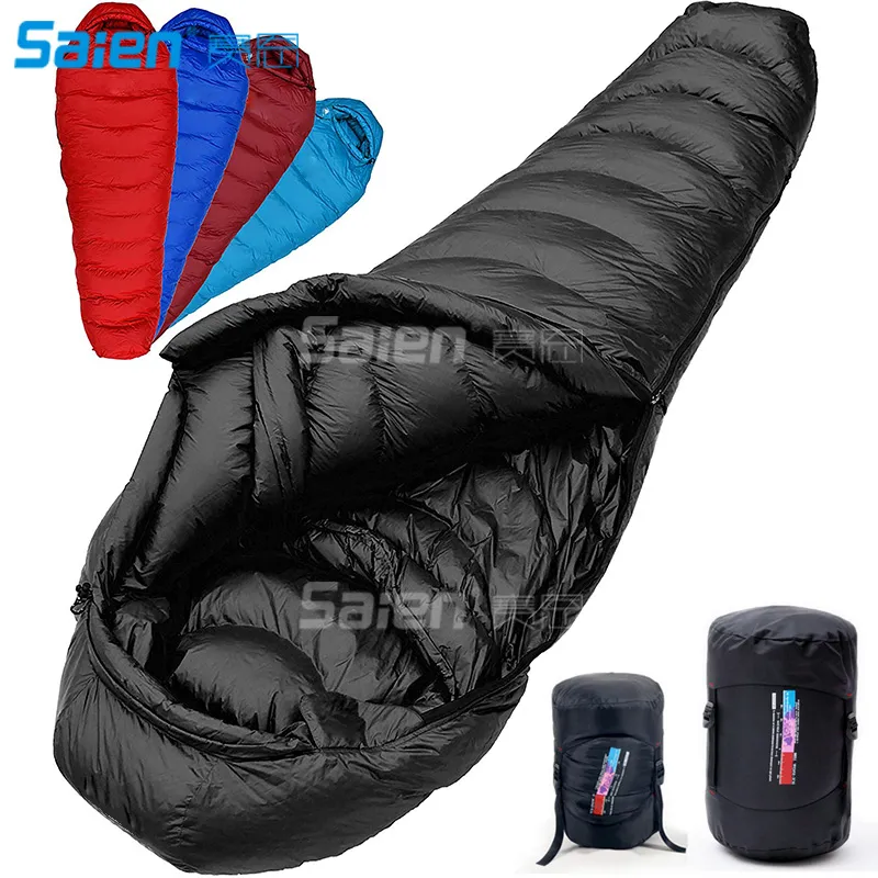 Outdoor Summit 0°F - 20°-30°F Down Sleeping Bag, 1000 Fill Power, 4 Season, Mummy, Ultralight, Camping, Hiking