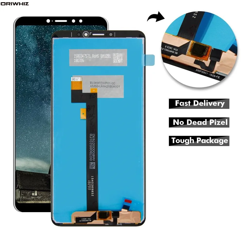Oriwhiz för 6,9 "Xiaomi Mi Max 3 LCD Display Digitizer Skärm Touch Panel Glass Sensor Montering + Gratis reparationsverktyg