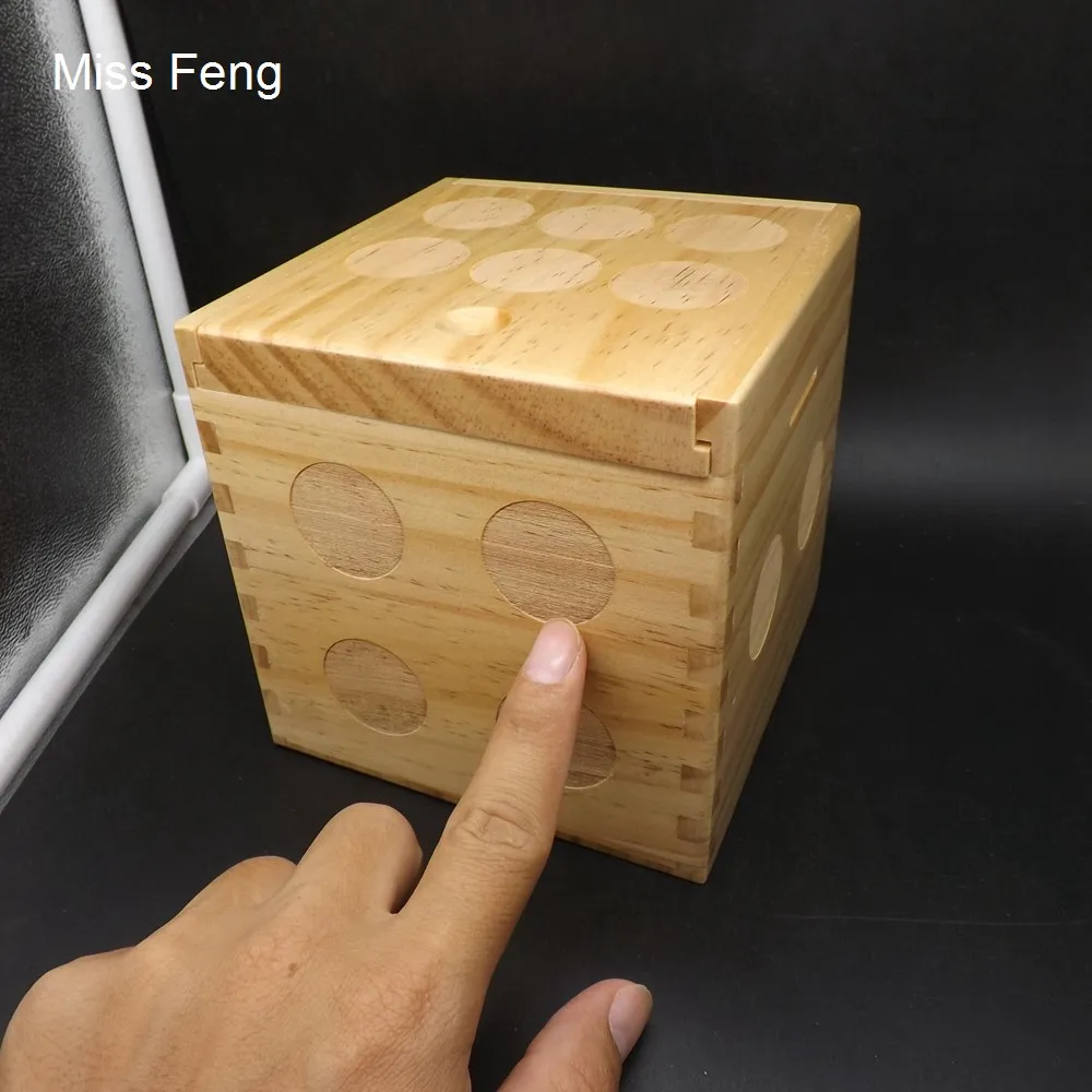 SH041 / Dice Mark 13 cm Wood Magic Box Puzzle Special Mechanism Game Brain Teaser Toy Collection