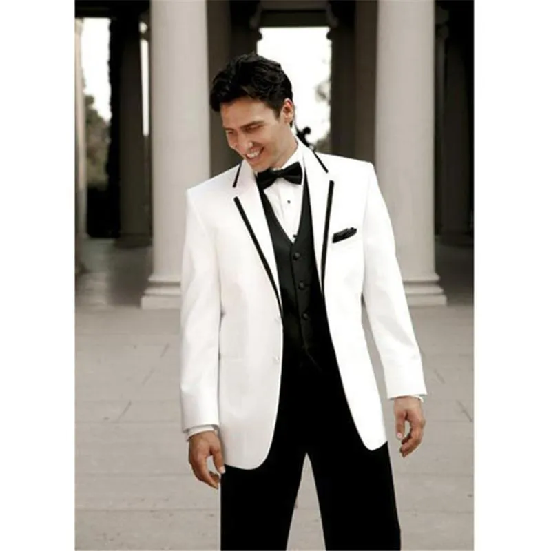 Men's Suit White Suit Jacket Black Pants White Vest Formal Tuxedo Perfect  Men's Suit (Color : 1, Size : XL) : Amazon.de: Fashion