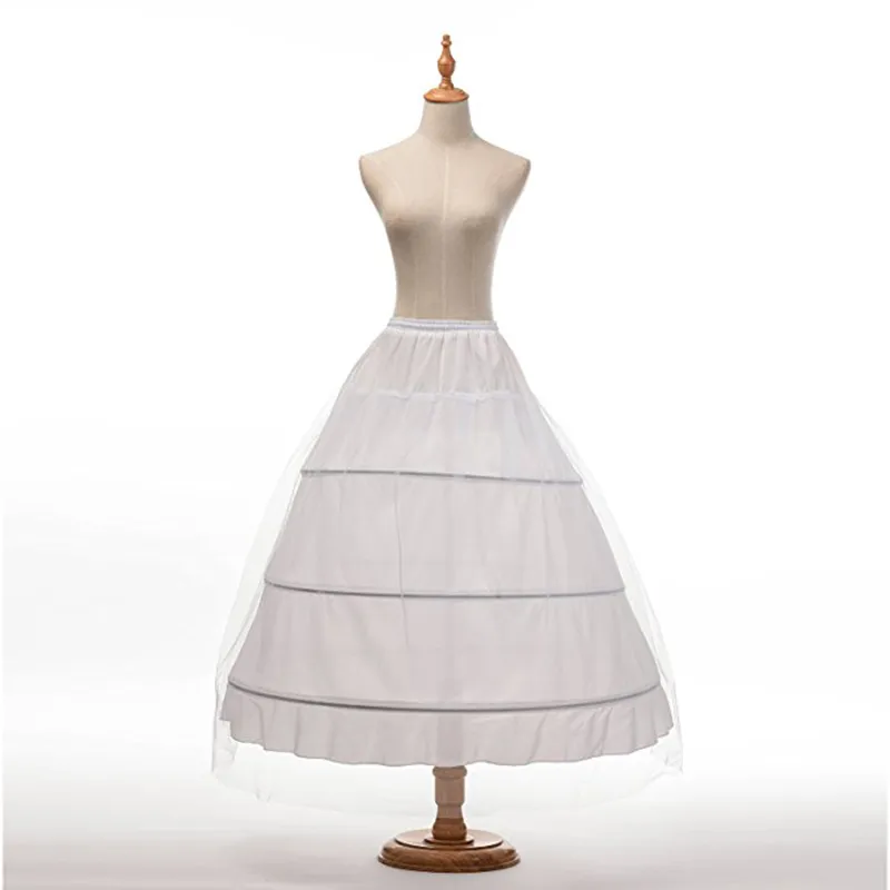 Toppkvalitet Vit 3 Hoops Petticoat Crinoline Slip Underskirt För Bröllopsklänning Bridal Gown Plus Storlek Bröllop Petticoats CPA1237