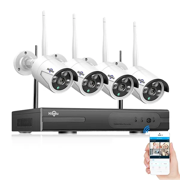 Обновление модели Hiseeu WNKIT - 4H Quad 2 Megapixel NVR Wireless Monitoring Set