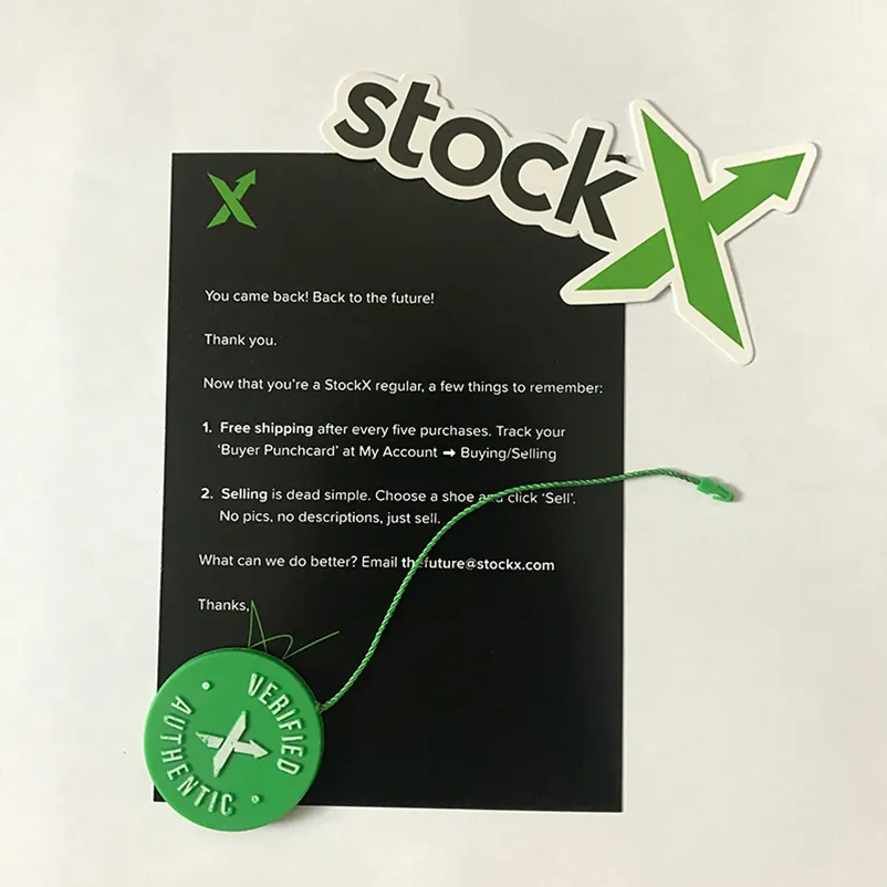 2019 In Stock X OG QR Code Sticker Green Circular Tag Plastic Shoe