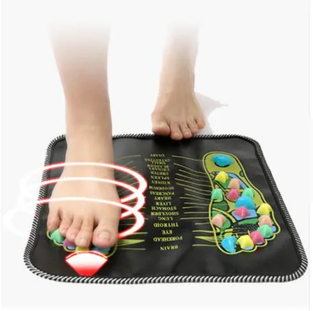 Hot Sale Acupuncture Cobblestone Färgglada Foot Reflexology Walk Stone Square Foot Massager Kudde för Koppla av kropp