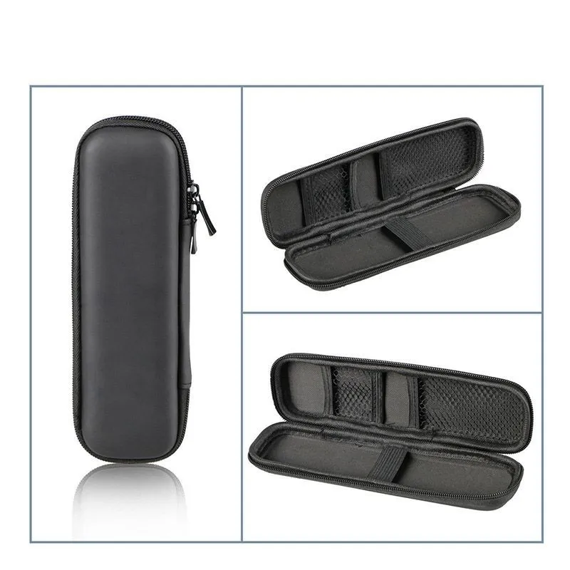 Zwart Pen Case Draagbare Eva Hard Shell Pen Holder kantoorbehoeften Case Pouch Oortelefoon Makeup Opbergtas LX1722