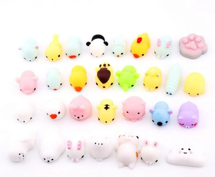 50pcs squishy 천천히 상승 점보 장난감 롤빵 완구 동물 귀여운 카와이 짜기 만화 장난감 미니 짜기 고양이 토끼 인감 팬더 키즈 선물