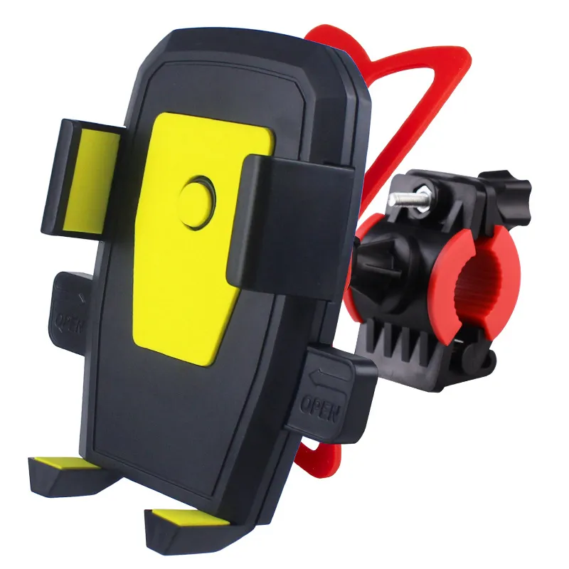 Custodia bicicletta portabiciclette in colori misti telefono cellulare Supporto da viaggio accessorio universale Supporto in plastica con rotazione di 360 gradi cellulare