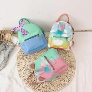 Mermaid Unicorn Tail Plecak Kobiety PU Cute Nastolatek Kreskówka Torba Na Ramię Kolorowe Mini Dziewczyny Podróż Szkoła Plecak Plecak AAA1689