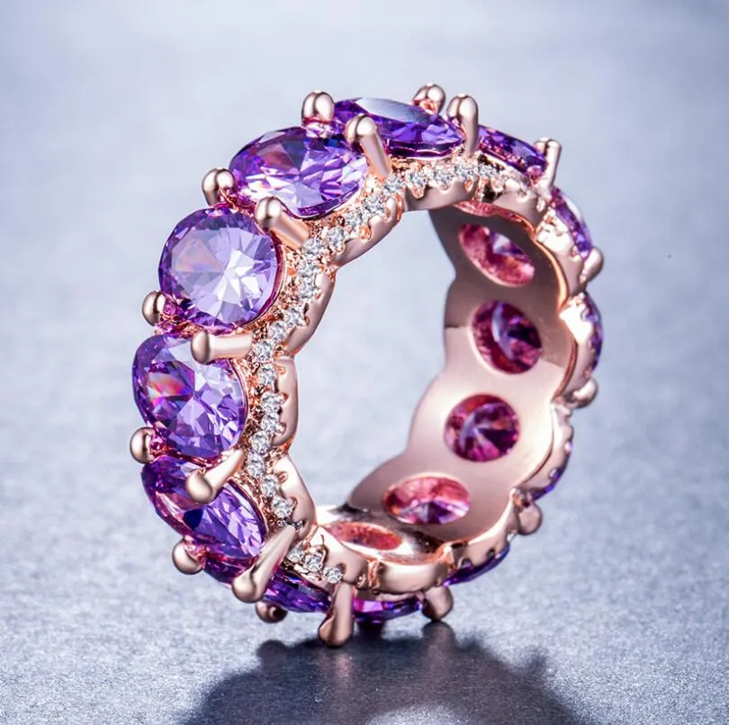 Designer Sieraden Luxe Dames Rose Gold Ring Charms Vrouw Volledige Zirkoon Stalen Ring Valentijnsdag Verlovingsringen
