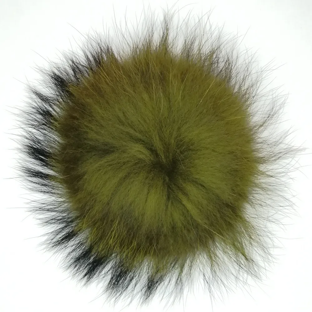 Pompon en fourrure de raton laveur naturel, accessoires 8-15cm, vraie boule, couleurs unies, forme ronde, bricolage pour sac ou chapeau