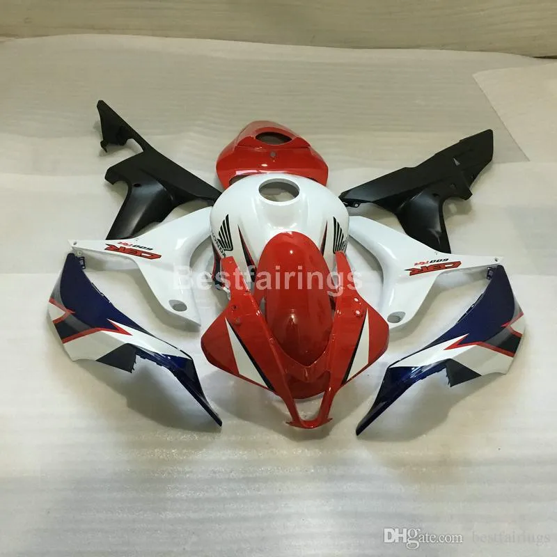 Formowanie wtryskowe Bezpłatne 7 prezentów WŁOSKI DO HONDA CBR600RR 2008 Red Biały Czarny Zestaw Fairing CBR600RR 07 08 LL20