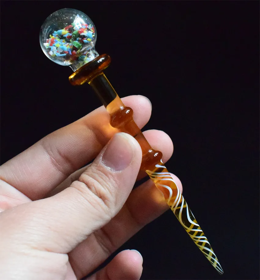 Nytt 5 tums glas dabber verktyg Carb cap vax dab verktyg od 25mm för kvarts banger nagel glas bong rökning accessoires verktyg