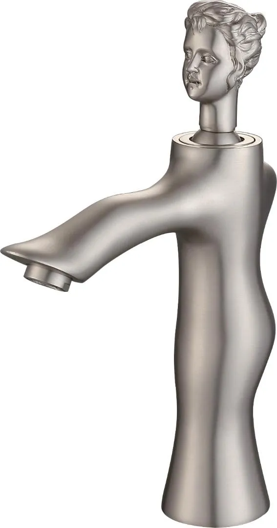 Hausadler Brushed Nickel Single Handle Bathroom Faucet - Stainless Steel, 1 Hole Mixer Tap - View #4