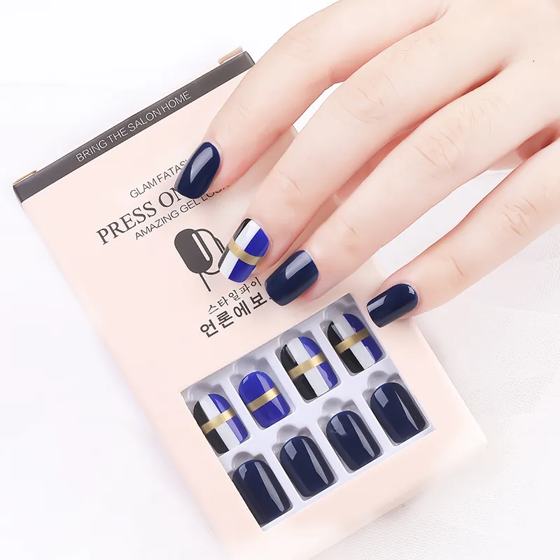 False Nail Artificial Tips 30pcs Reusable Glitter Full Cover for Decorated Design Press On Nails Art Fake Extension Tips