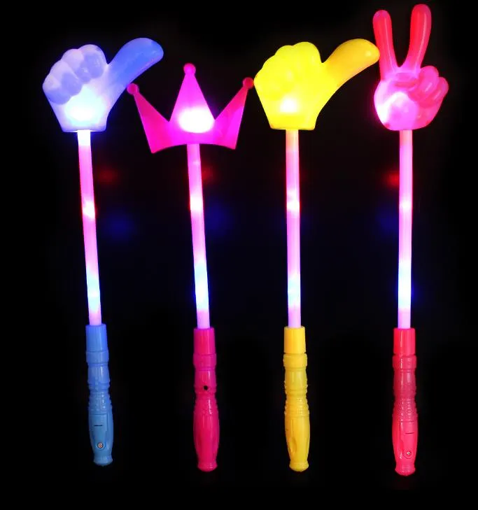 Clignotant Baguette Glow Sticks Light Up Magical Crown Star Gesture Stick Wands for Party Wedding Concert Event Raves atmosphère Prop enfants faveurs