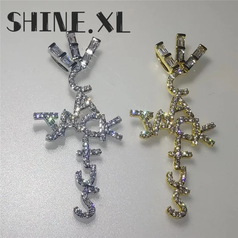 Hip Hop Cactus Jack Cz Cross Iced Out Cubic Zirconia Silver Color Necklaces  & Pendants For Men Jewelry - Necklace - AliExpress