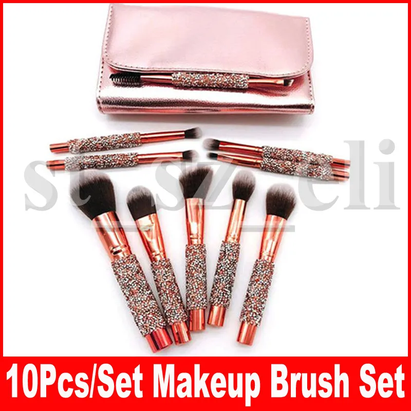 Makeup Brushes Luxury Diamond Brush With Bag Cosmetics Face And Eye