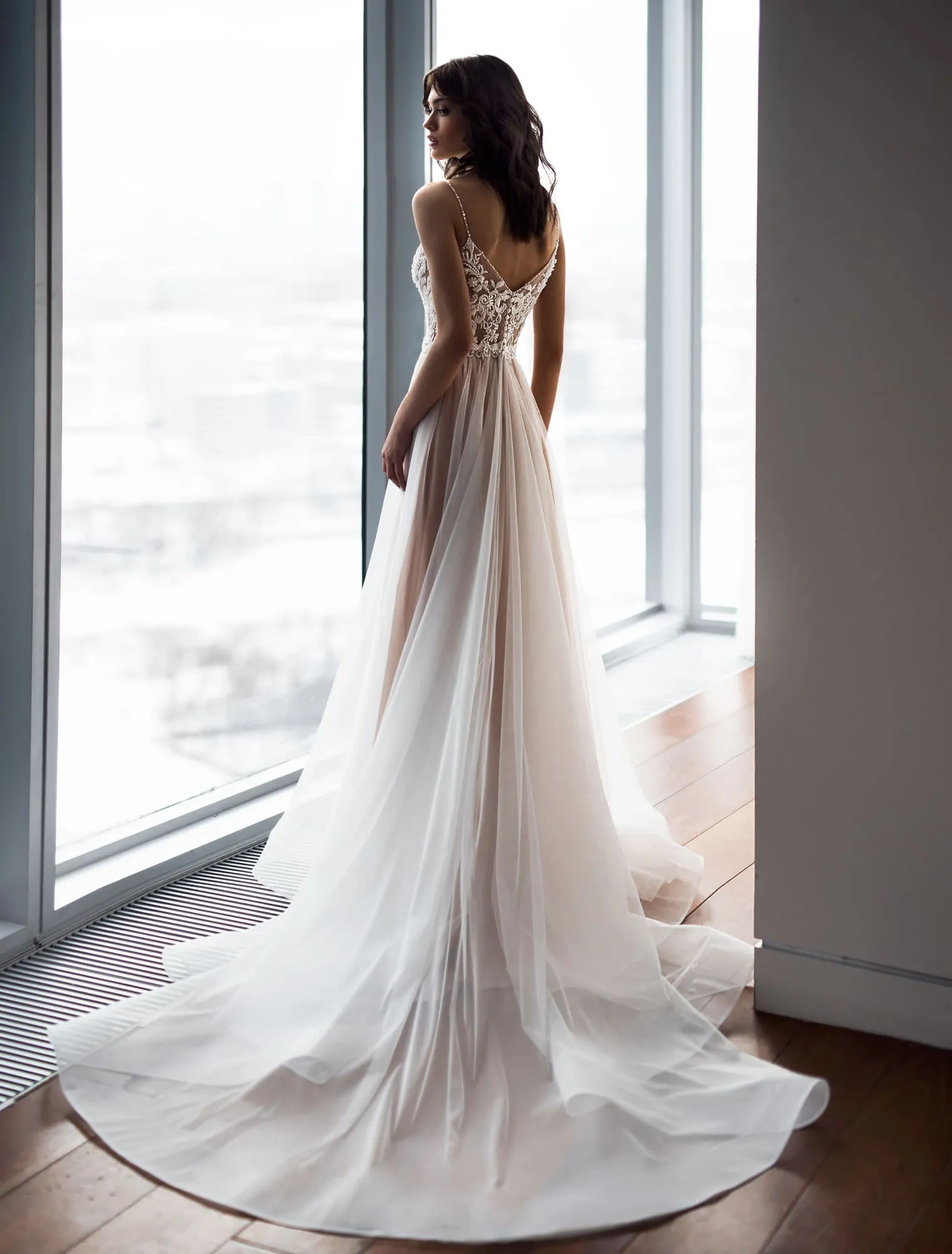 Sheer A Line Wedding Dress with Sweetheart Neckline, Embroidered Beaded  Tulle Bodice, and Sweep Train from Dhgate A-Line Wedding Dresses - price  139.7