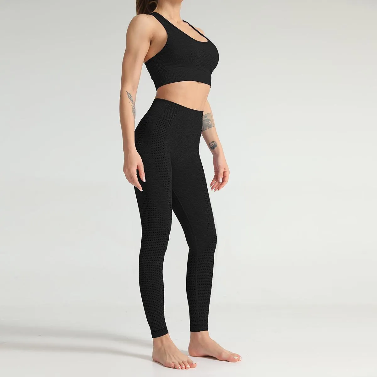 Designer Womens Yoga Sportwear Tracksuits Fiess Leggings Fit Two Piece Set Wear Clothes Bh High Midje Pant Active Duits Gym Clothing Athletic Outdoor