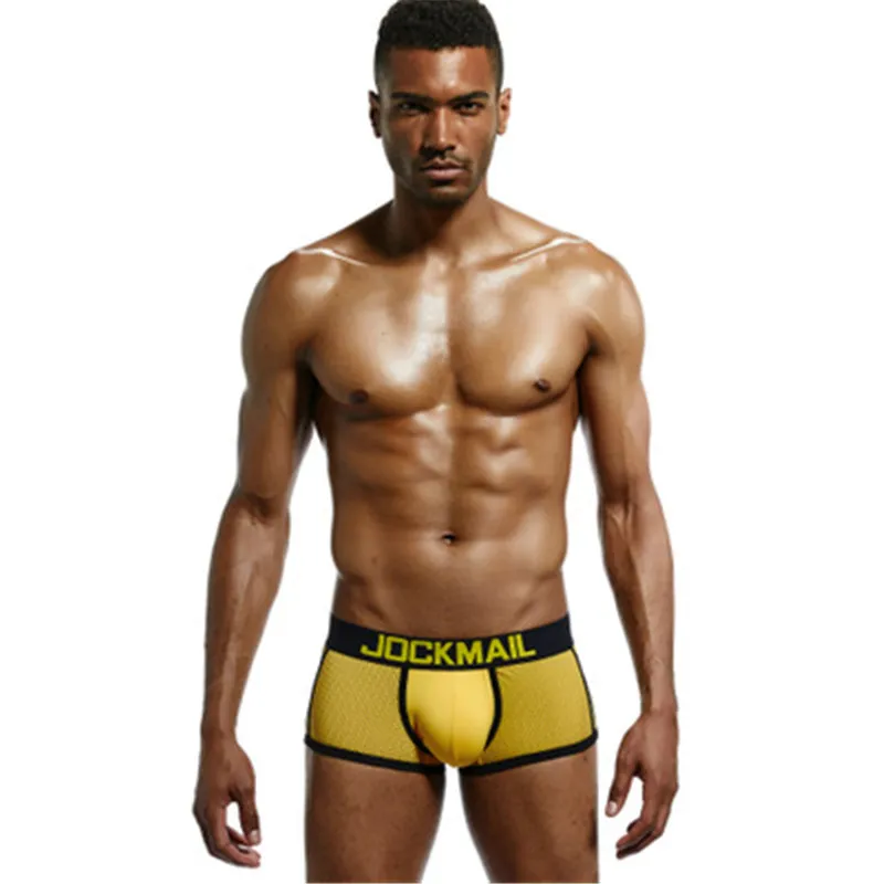 Tendenza moda Intimo Boxer Uomo Mesh traspirante Boxer da uomo Mutande maschili Sexy Gay Penis Pouch Mutandine Intimo uomo Trunks Pant