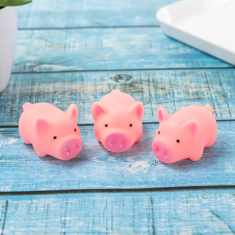 3pcs / lot Yeni sevimli 4.5cm Köpek Oyuncakları Kauçuk domuz Pet oyuncak Squeak Squeaker Screaming pembe Hediye ev dekorasyonu Chew