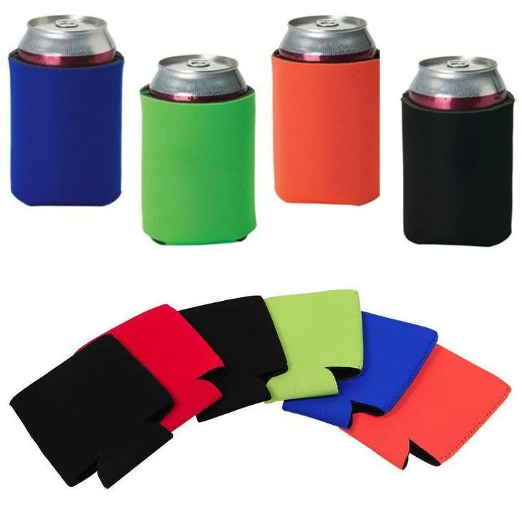 wholesale 330ml Beer Cola Drink Can Holders Bag Ice Sleeves Freezer Pop Holders Koozies 12 colori DHB282