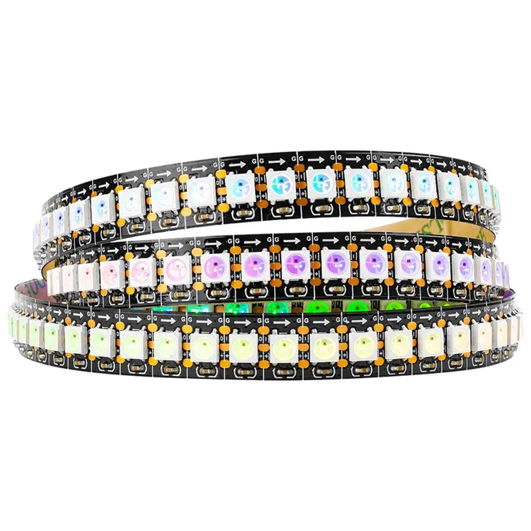 WS2812B Individuellt adresserbar IC Pixel RGB LED Strip Light Dream Färg LED Flexibel Strip Vattentät IP30 / IP65 DC5V Svart PCB