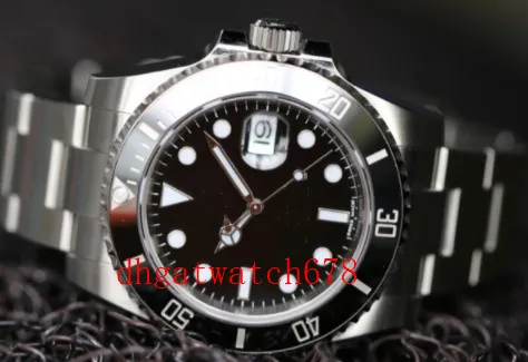 Top quality Luxury Dive Watches Mens Automatic 14060 40mm Black No Date Watches Clasp Ceramic Bezel Chrono Date Stainless Steel watch