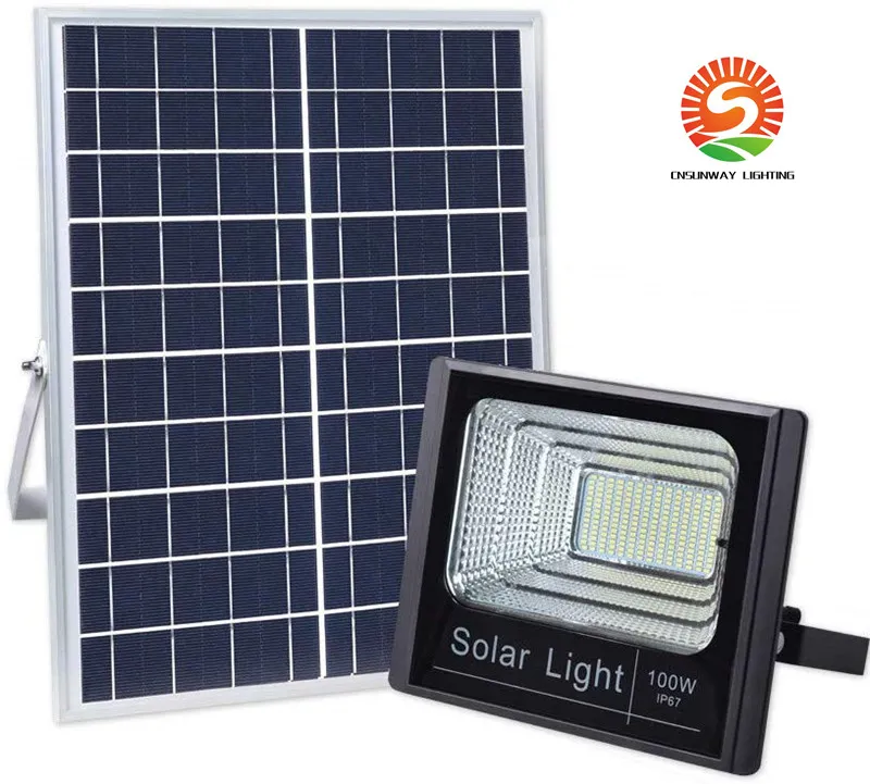 Solar LED Light Spotlight 20W / 40W / 60W / 100 W / 120W / 200W Super jasny panel zasilany energią słoneczną Floodlight IP67 Oświetlenie uliczne z pilotem