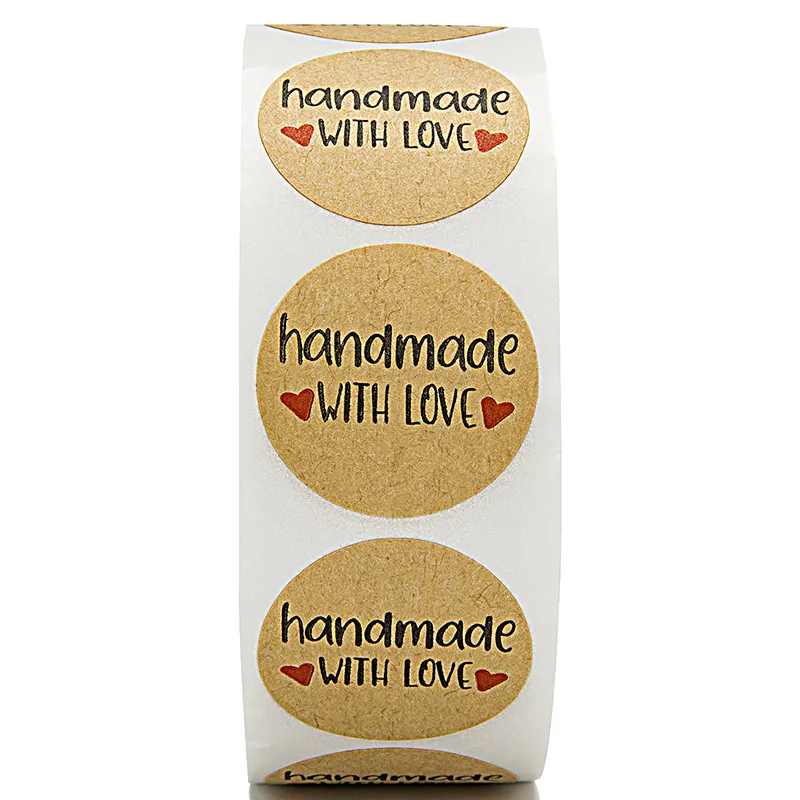 100pc 4x2cm etichette in carta Kraft con corde fatte a mano con amore  cartellini per appendere etichette per indumenti per caramelle/confezioni  regalo