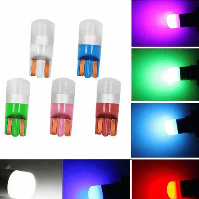 Lumière de voiture blanche T10 W5W, ampoule à cale Led 3030 1SMD, feux de stationnement ronds de lecture automatique, marqueur latéral, ampoules blanches/bleues/roses/etc