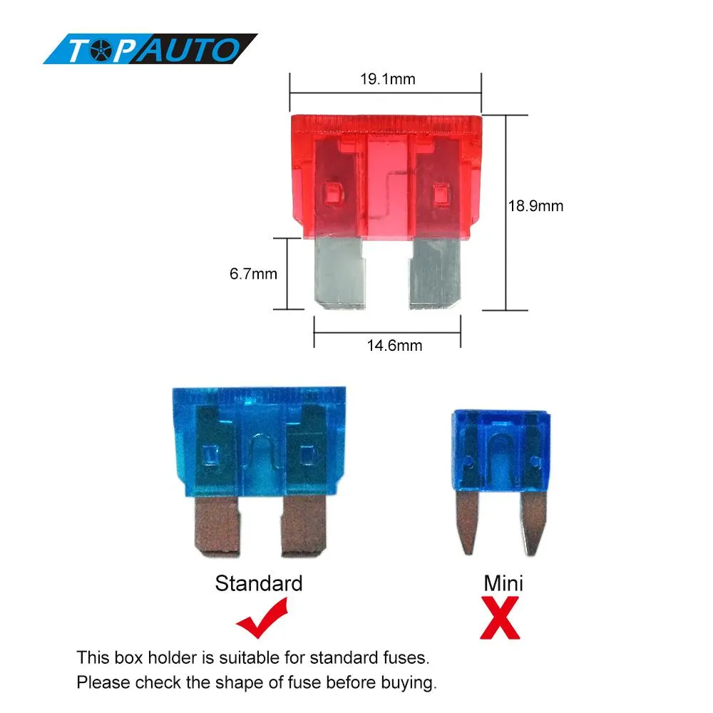 10 Way Blade Säkring Boxhållare med plastkåpa M5 Stand Standard 6.3mm Spadeterminaler för bilbåt Marine 12V 24V Max 22V