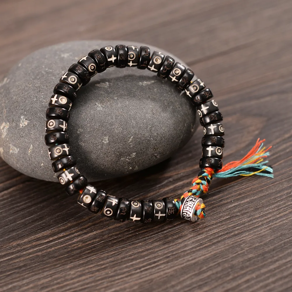 Buy Astroghar Black Tibetan Onyx Tibetan Om Mani Padme Hum Engraved Lucky  Charm Reiki Healing Bracelet For Men And Women Online at Best Prices in  India - JioMart.