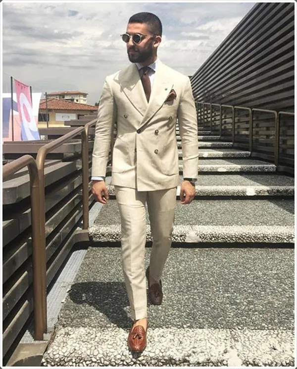 Yeni Klasik Tasarım Kruvaze Damat Smokin Groomsmen Best Man Suit Düğün erkek Blazer Takımları (Ceket + Pantolon + Kravat) 1090