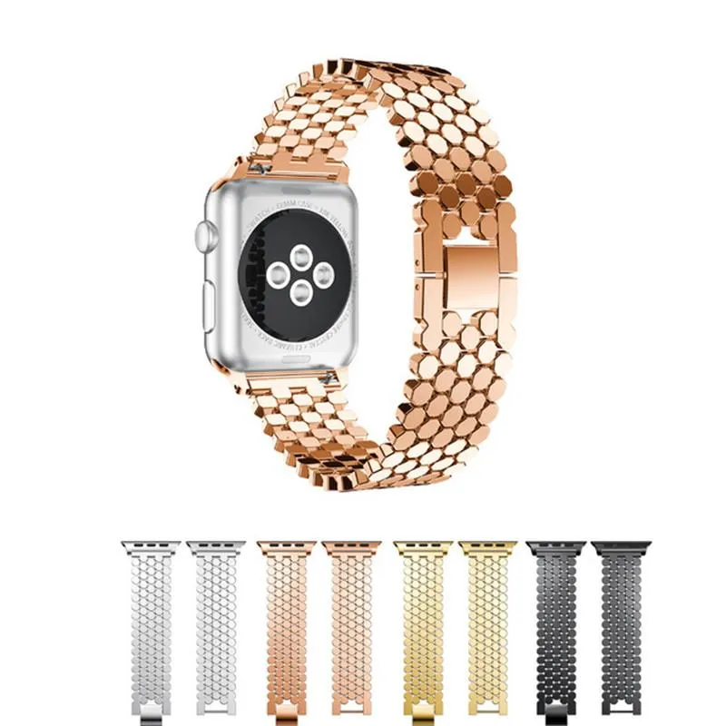 أشرطة Watchband الفاخرة لـ IWatch Ultra 49mm Bands Series 8 7 6 SE 5 4 3 2 1 سوار من الفولاذ المقاوم للصدأ FIT Apple Watch 41mm 45mm 44mm 42mm 40mm 38mm Metal Beltbands