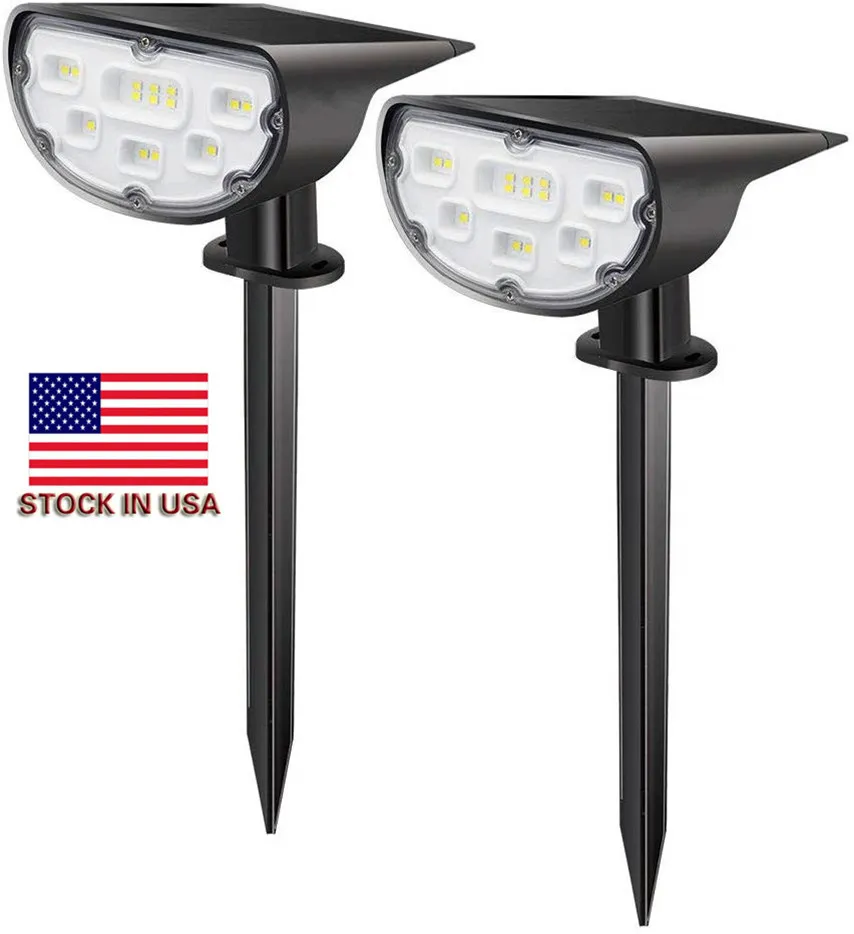 Stock In US - New Landscape Light 14LEDs Super Bright Solar Spotlight Garden Courtyard Outdoor Adjustable LED Solar Lawn Light